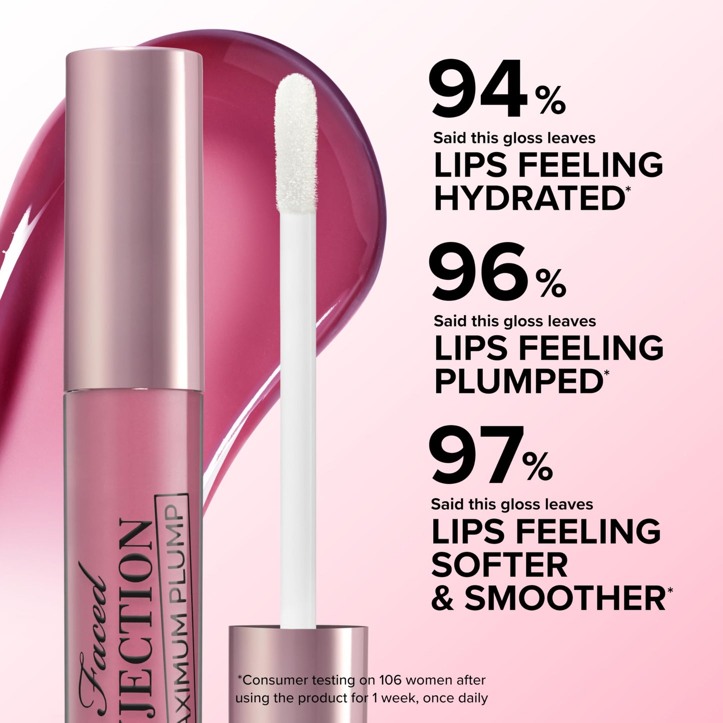 Too Faced Lip Injection Maximum Plump Extra Strength Lip Plumper Gloss | Hydrating, Volumizing, + Plumping, 0.14 Fl Oz, Berry Crush (Vibrant Fuchsia Berry)