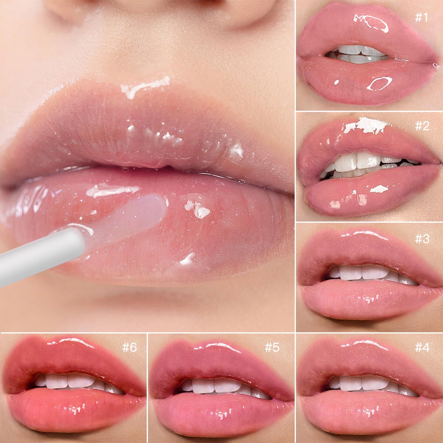 BAISEN DIARY Instant Plumping & High-Shine Gloss Plumping Lip Oil - Ultra-Hydrating & Nourishing, Glossy Finish Lip Glow Oil, Instant Volumizing Effect, Smooth, Soft, Juicy Lips (#3 Crystal)