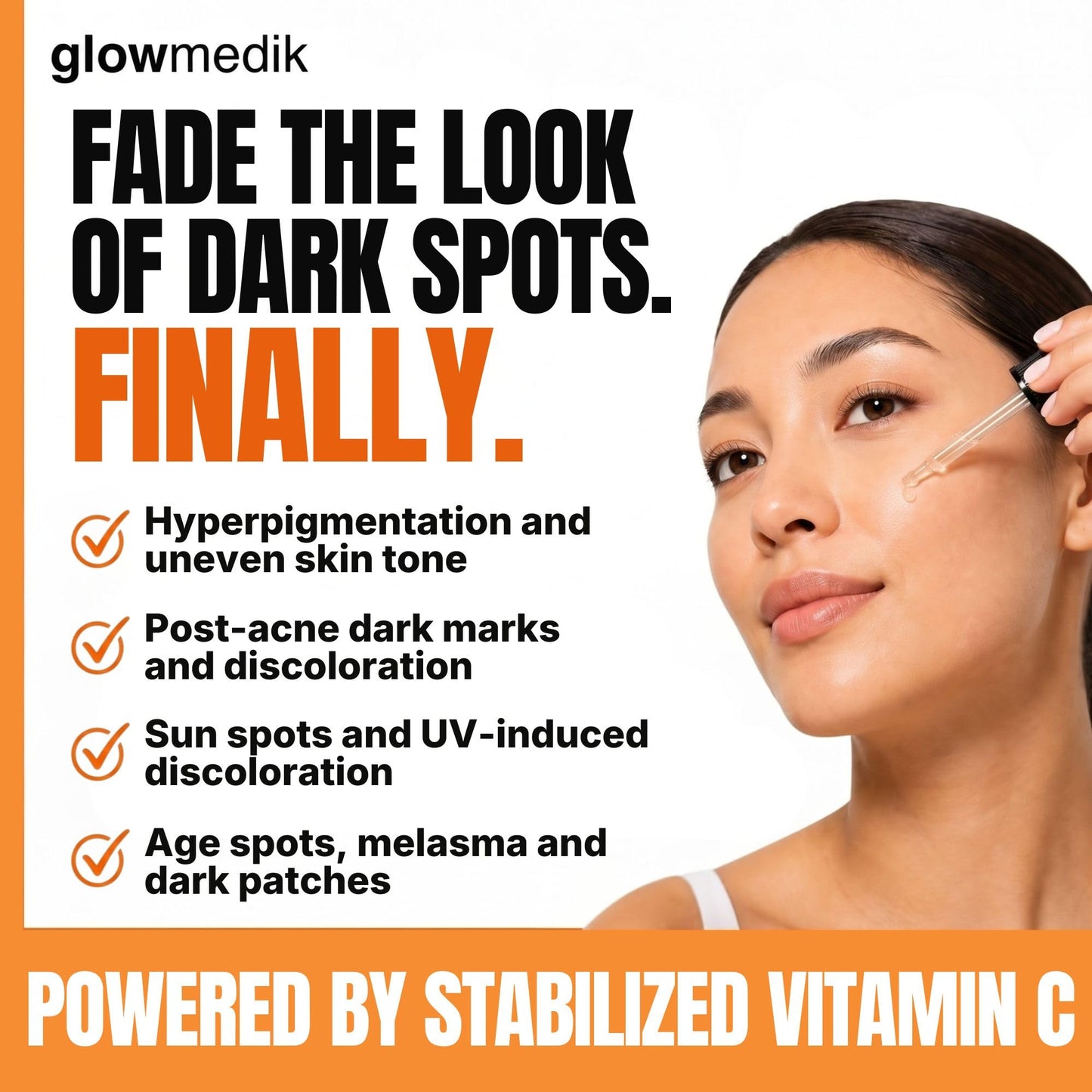GlowMedik Vitamin C Serum for Face - Illuminating Brightening Serum for Dark Spots - Dark Spot Corrector with Hyaluronic Acid & Vitamin E - Fine Lines & Wrinkles, Sensitive Skin, Made in USA 2 fl oz