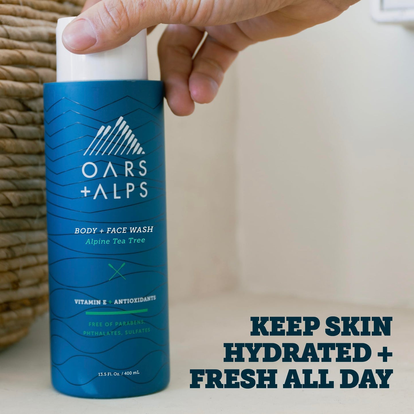 Oars + Alps Mens Body & Face Wash, Moisturizing Body Wash, 2pk, 13.5 Fl Oz