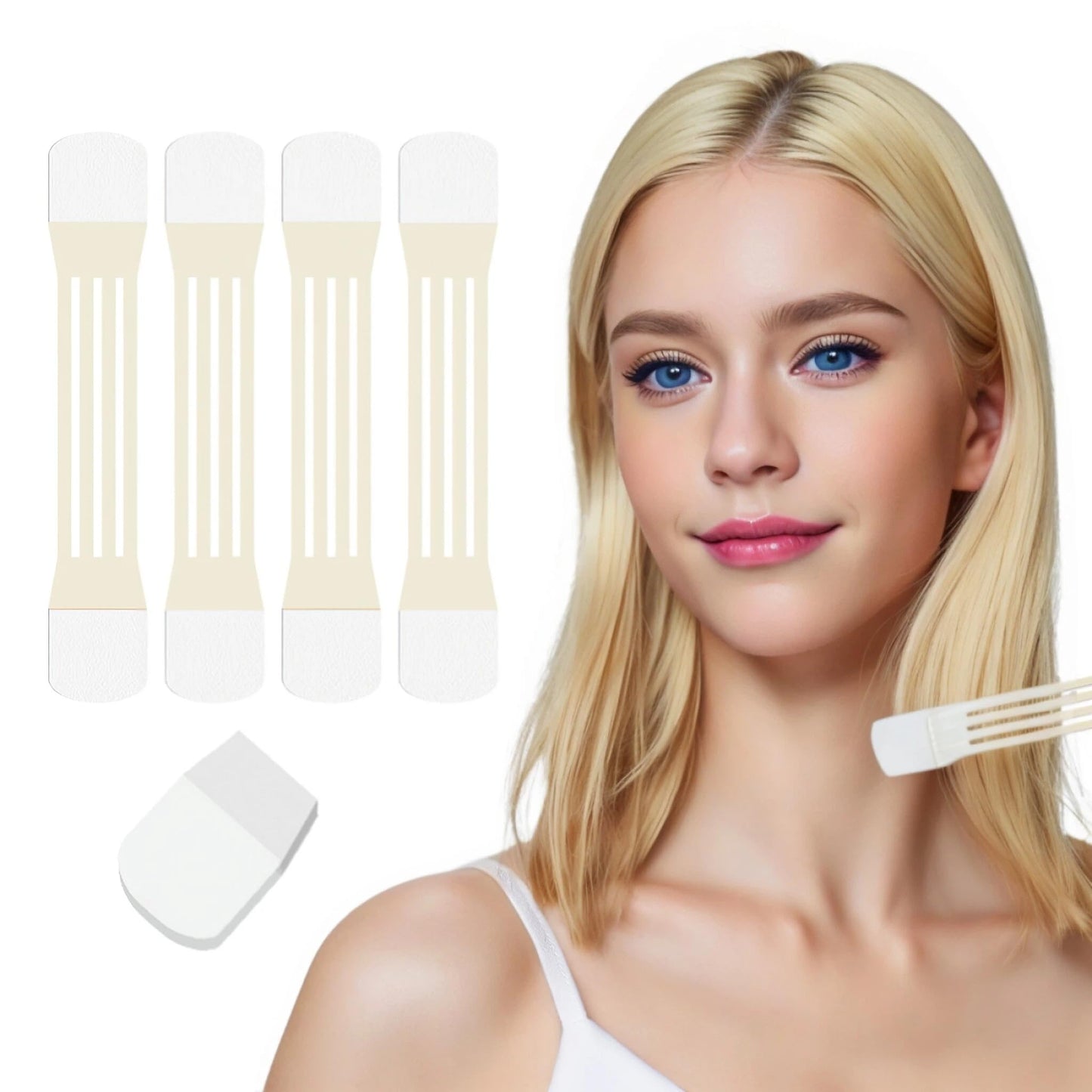 BeSpace Neck Lift Tape, 20Pcs Instant Face Tape Lifting For Sagging Skin Neck Wrinkle Patches Care For Women With 4pcs Bands