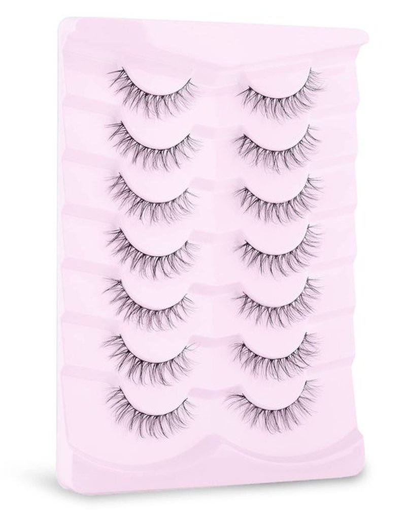 Eyelashes Natural Look Fake Eyelashes Natural Lashes Lightweight False Eyelashes Wispy Lashes 3D Faux Mink Eyelashes 7 Pairs D3