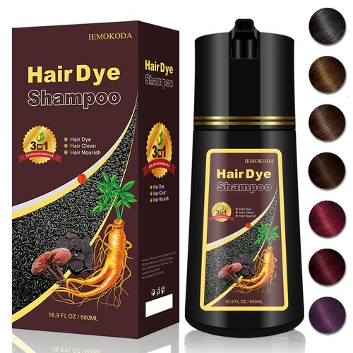 Wine Red Hair Dye Shampoo 3-in-1, Instant Shampoo Hair Dye for Women, Natural Red Shampoo for Painting Hair, Burgundy Shampoo Dye Hair Color Lasts up to 4 Weeks, Champu Para Pintar el Pelo, 16.9 Fl Oz