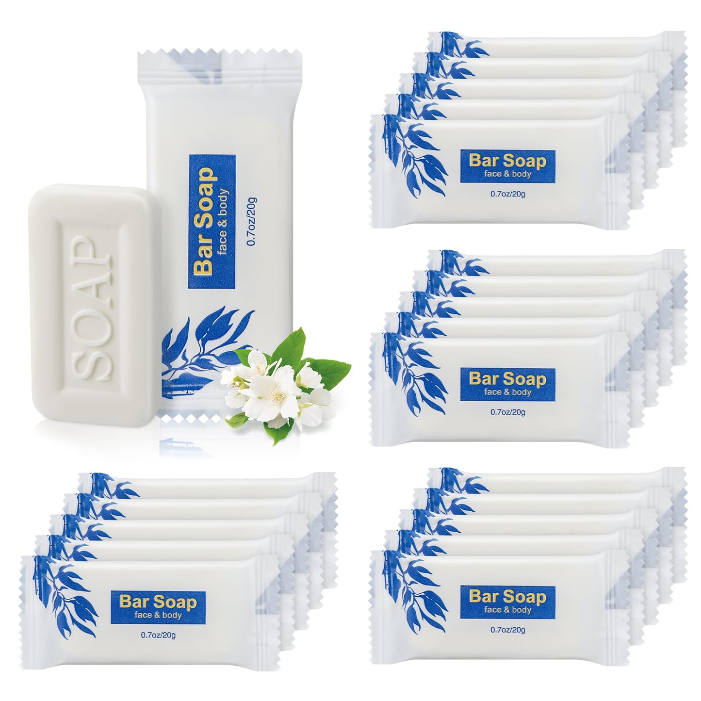 Mini Soap Bars Bulk Individually Wrapped Bulk Bar Soap 0.7oz Travel Soap Small Hotel Soaps Toiletries for Hotel Bathroom Camp RV (25)