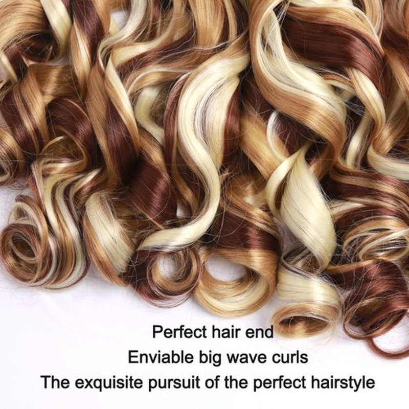 Pre Stretched Braiding Hair 20 Inch Loose Wave Crochet Braids Hair 8 packs Big wavy curly Bouncy Braiding Hair Curly Synthetic (P-27/33/613, 24inch(pack of 8))