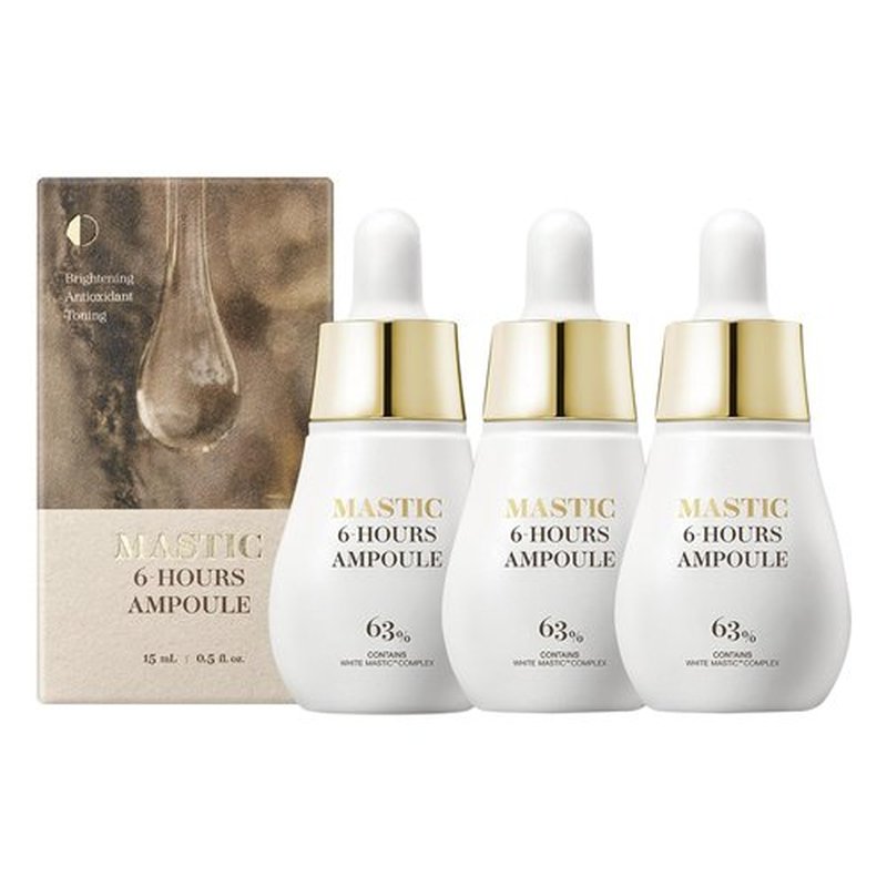 MASTINA Mastic Ampoule Serum Spoid Type Set(Dropper Type, 0.5fl oz, pack of 3) - Serum for Even Skin Tone and Elasticity. Fermented Mastic Gum