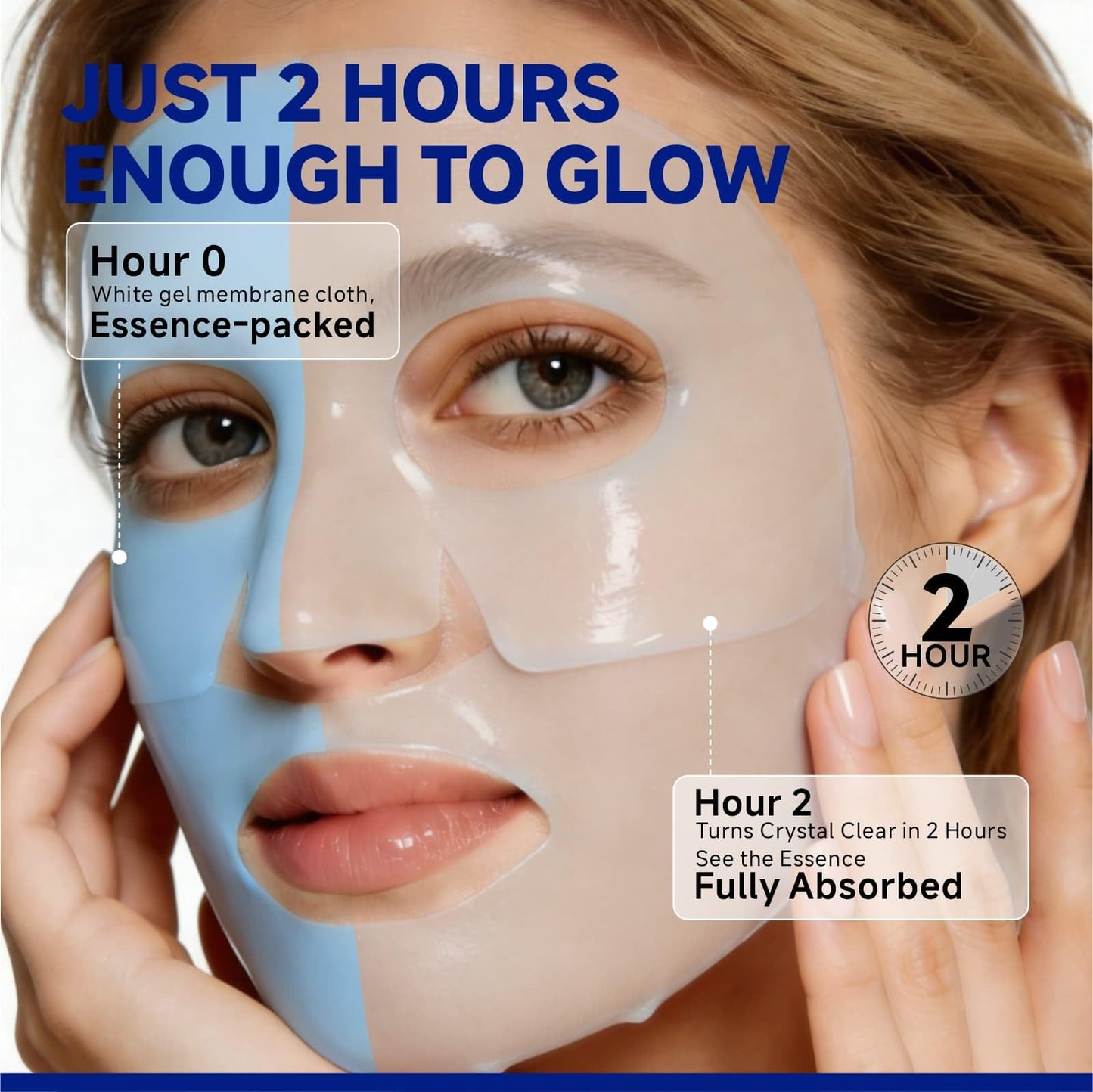 Dr Vincent Deep Hydrating Overnight Collagen Hydrogel Mask, Soothing Facial Mask for Calm Skin & Improve Firm-Looking Appearance, Peptides Renew Facial Masks for All Skin Types, 37gx5ea
