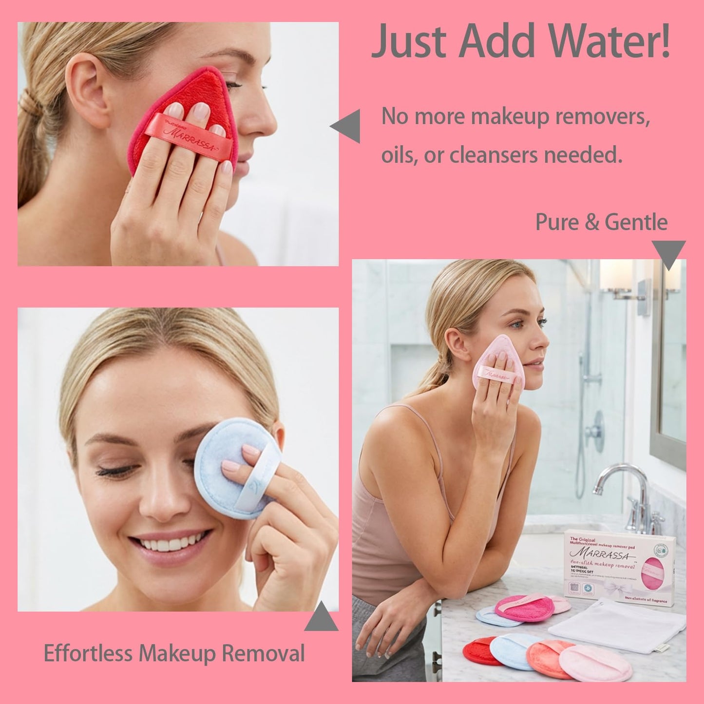 Makeup Remover Cloths Reusable - Ultra Soft Microfiber Face Towels, Water Activated to Remove All Makeup Including Waterproof, Gentle on Skin, Quick Drying