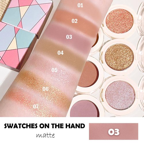 HHLTOH Eyeshadow Single Matte, High-Pigment Monochrome Eye Shadow Pressed Powder, Everyday Velvety Silky Eye Makeup Looks, Professional Long-Lasting Waterproof Eyeshadow Palette, Pink Purple 03