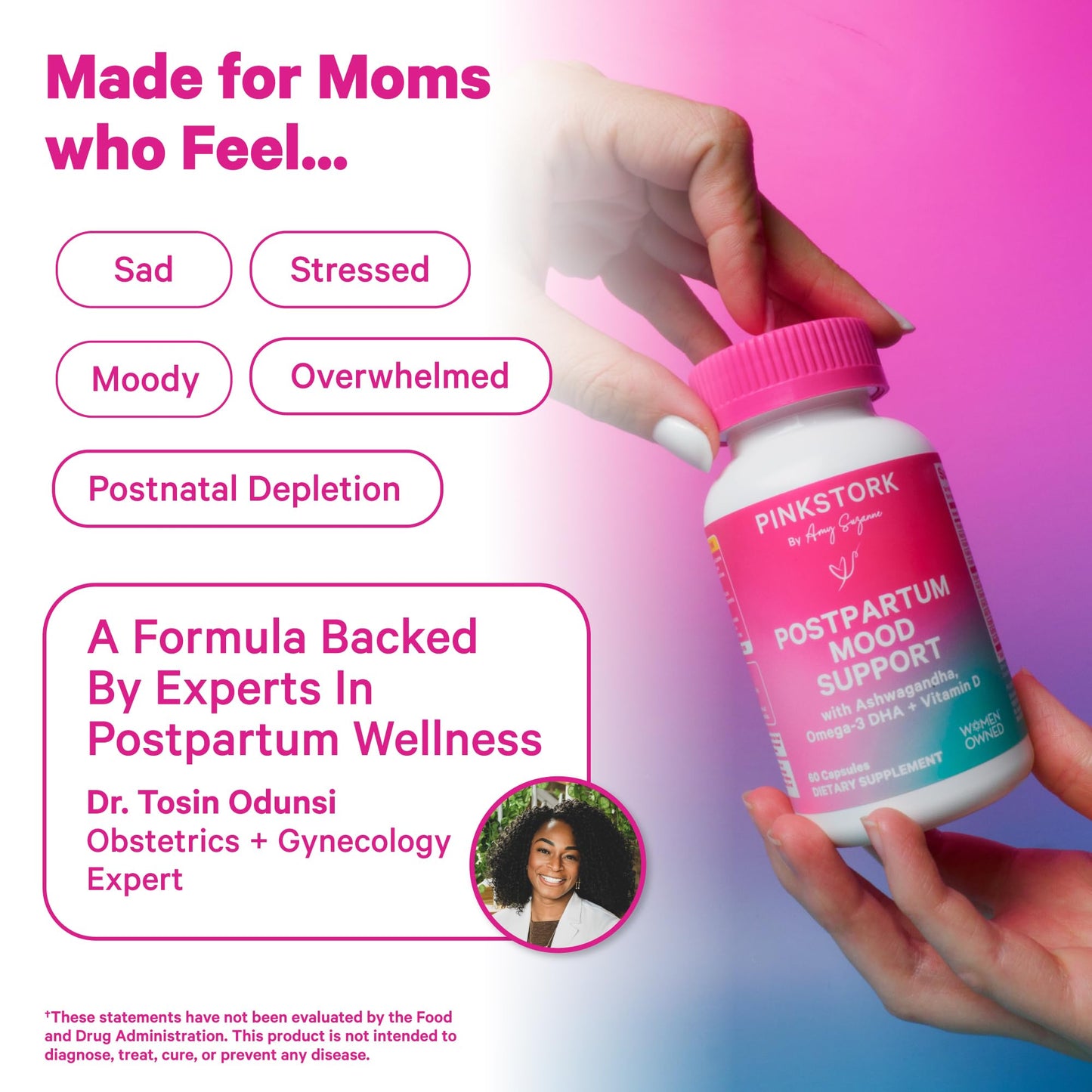 Pink Stork Postpartum Mood Support, 30-Day Supply