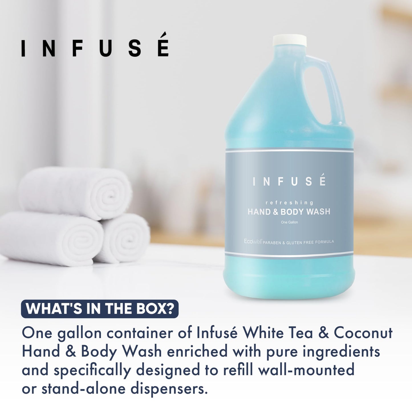 INFUSÉ Hotel Hand & Body Wash, Gallon Refill, 1 Gallon