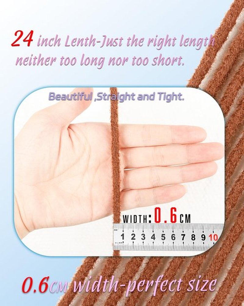24 Inches Single Ended Dreadlock Extensions for Women(0.6 cm Width,50 Strands-Natural Brown),Faux Locs Crochet Hair,Soft Synthetic Loc Extensions(24"-5 Packs,30#)