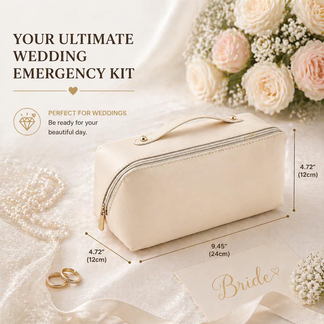 RISESAILS 80+ Piece Wedding Emergency Kit for Brides Ultimate Wedding Essentials and Bridal Shower Gifts Portable Cosmetic Case for Travel and Stuff