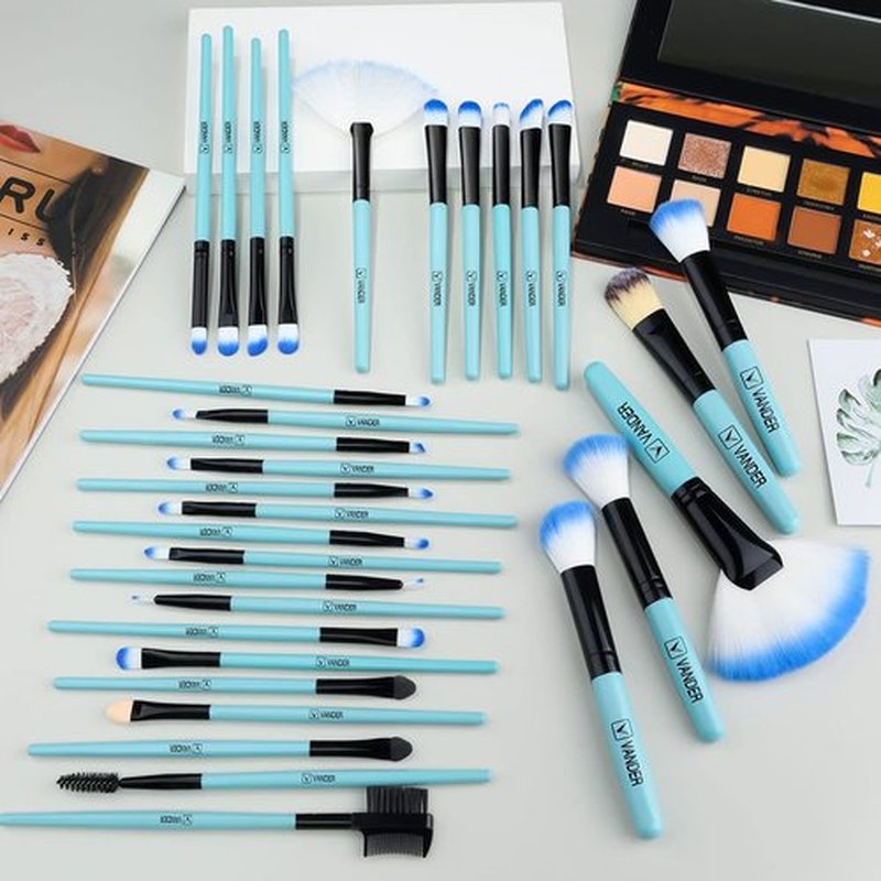 Make up Brushes, VANDER Professional 32pcs Makeup Brush Set, Makeup Brushes Set Foundation Blending Cosmetic Brush Set Kit,Blue