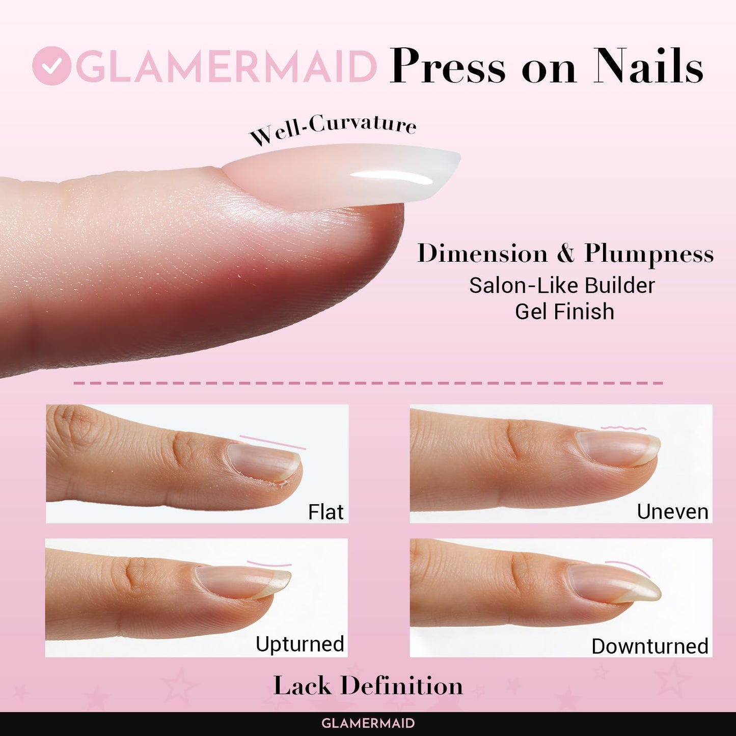 GLAMERMAID Black Extra Short Press on Nails, Natural Pure Black Fake Nails Short Squoval, Dark Gothic Square Soft Gel Glue on Nails, Acrylic False Nails, Opaque Glossy Round Emo Fake Nails for Women