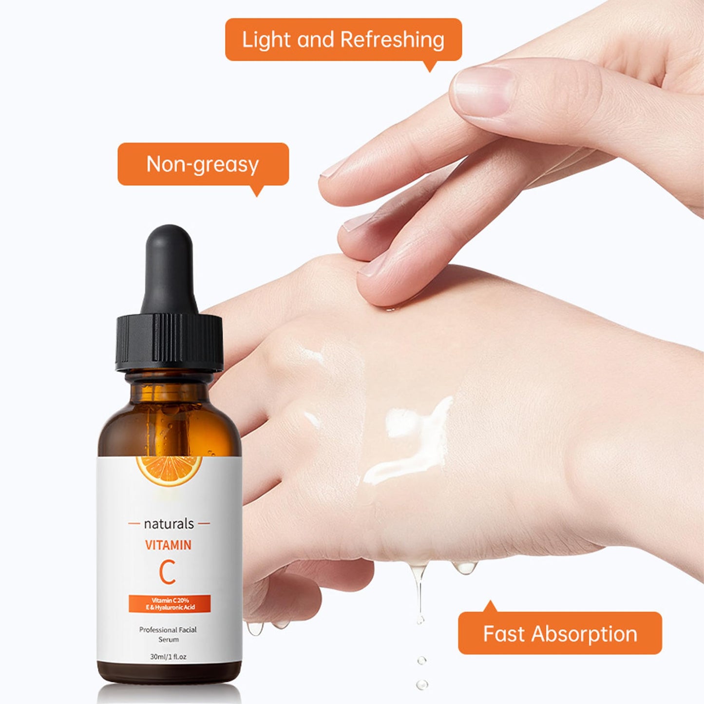 Premium 20% Vitamin C Face Serum,Vitamin C Serum With Hyaluronic Acid For Skin Care-KoreanGlass Skin Care Facial Serum 30ml