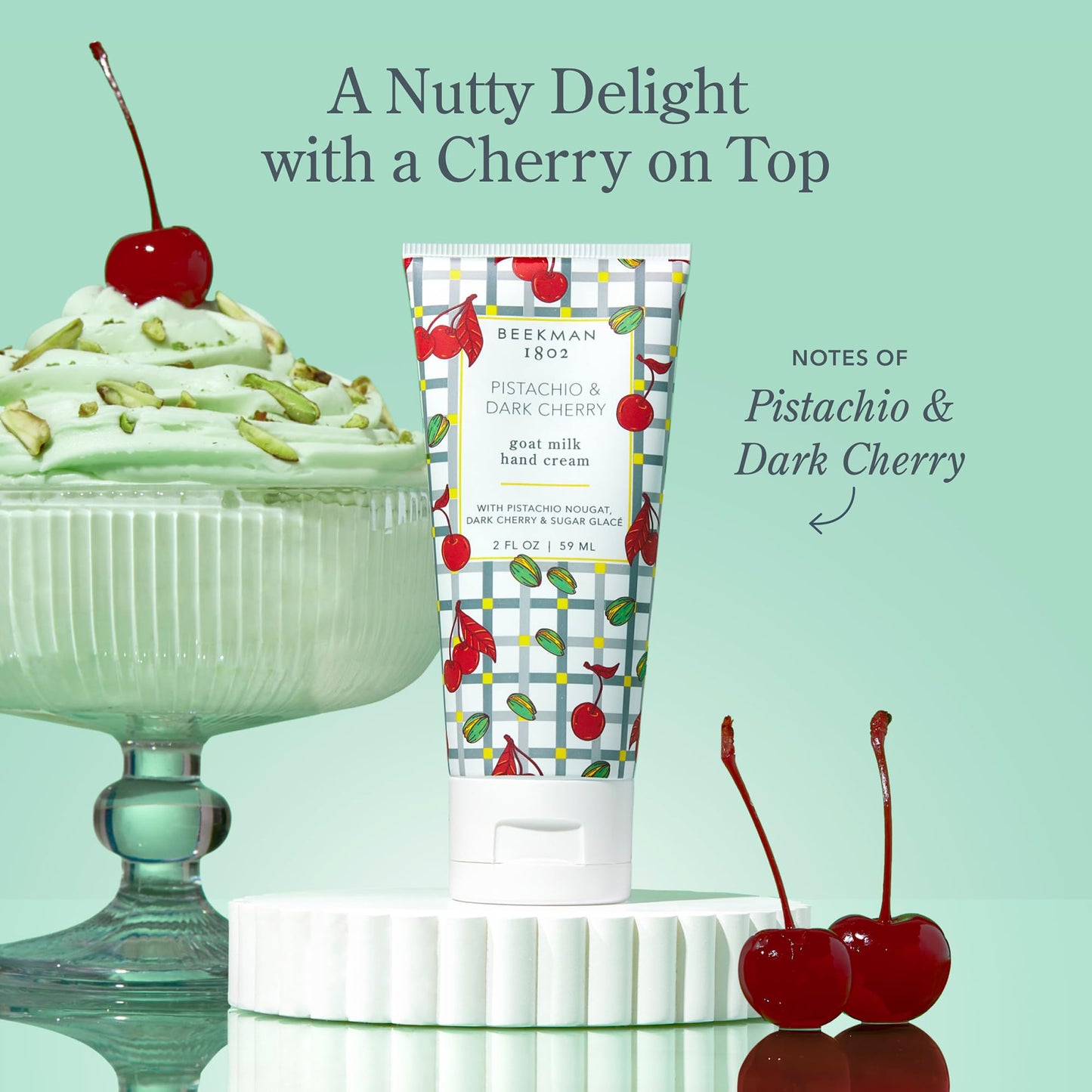 Beekman 1802 Pistachio & Dark Cherry 3-Piece Bodycare Sampler Set