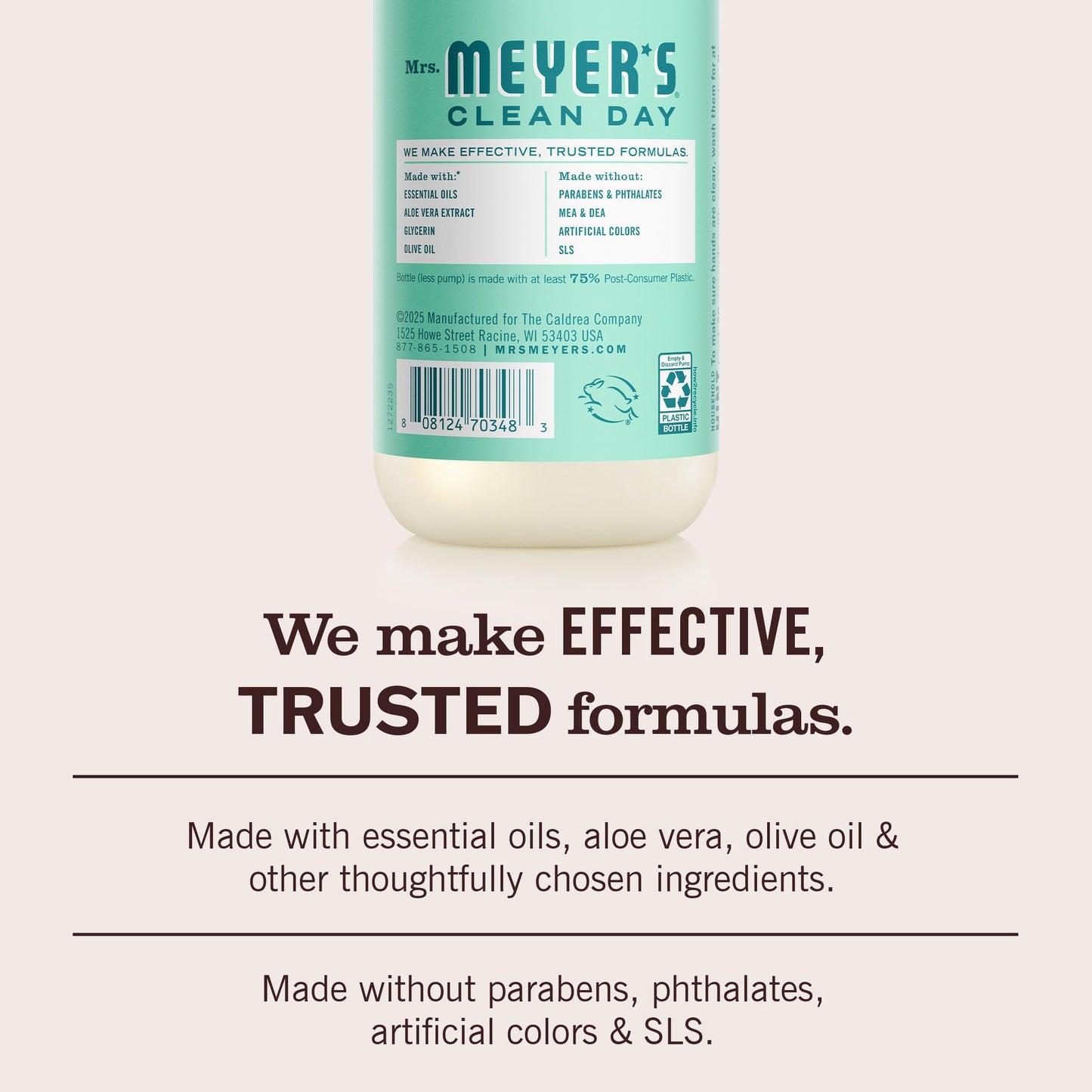 MRS. MEYER'S CLEAN DAY Hand Soap, Mint Scent, 12.5 Fl Oz Bottle