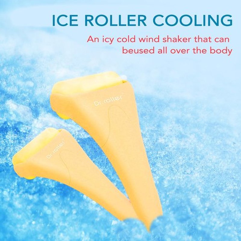 Dr.roller Ice Roller, Ice Roller for Face Freeze Massager, Ice Face Roller, Face Ice Roller Skin Care Tool for Reduce Pain Relief and Minor Injury, Relieve Puffiness (Silicone Yellow)
