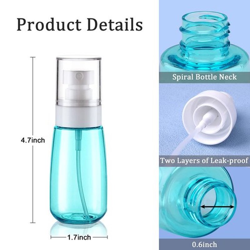 Cosywell Spray Bottle for Hair TSA Approved 2oz 60ml 3 Pack Leak Proof Travel Spray Bottle Empty Refillable Small Spray Bottles for Perfume Essential Oils Toners Rose Water Cosmetics (3Green)