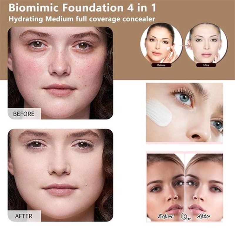 Rise Luxus Foundation, Rise Luxus Ultrablend 4 in 1 Foundation, Match Cosmetics Foundation, Moisturizing Medium Full Concealer with SPF 50+ Inspired, Long Lasting Waterproof