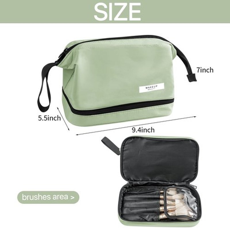 Travel Makeup Bag Cosmetic Bag Makeup Bag Toiletry bag for women and men (Large Green)