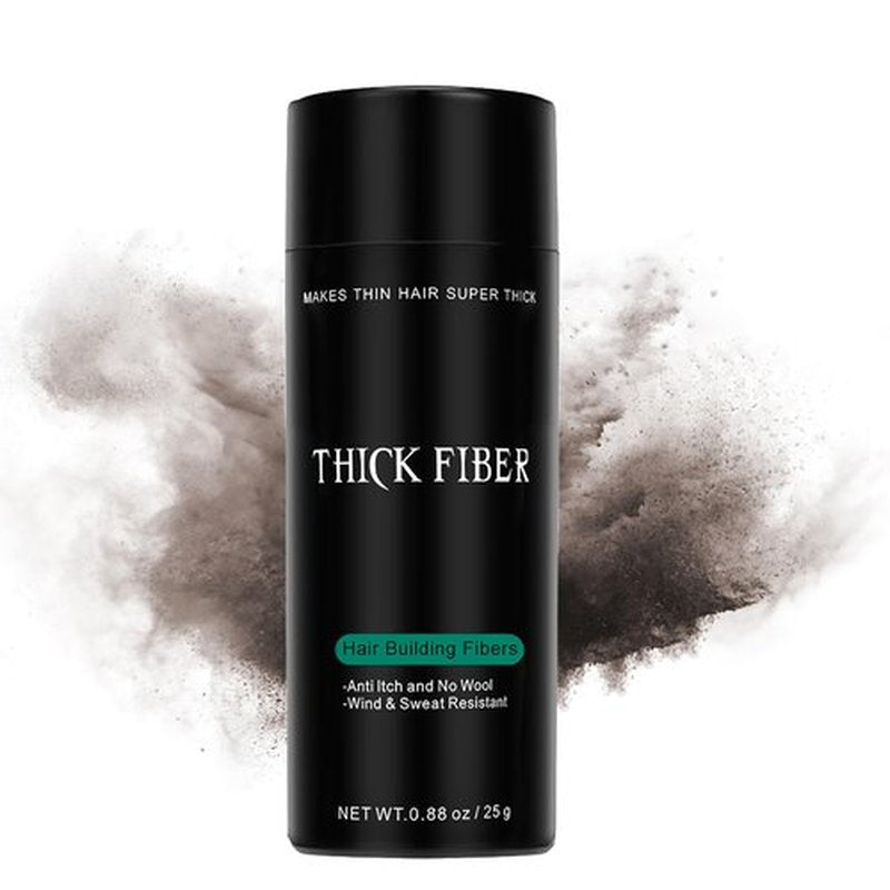 THICK FIBER Hair Fibers for Thinning Hair & Bald spots (DARK BROWN) - 25g Bottle - Conceals Hair Loss in Seconds - Hair Powder for Women & Men