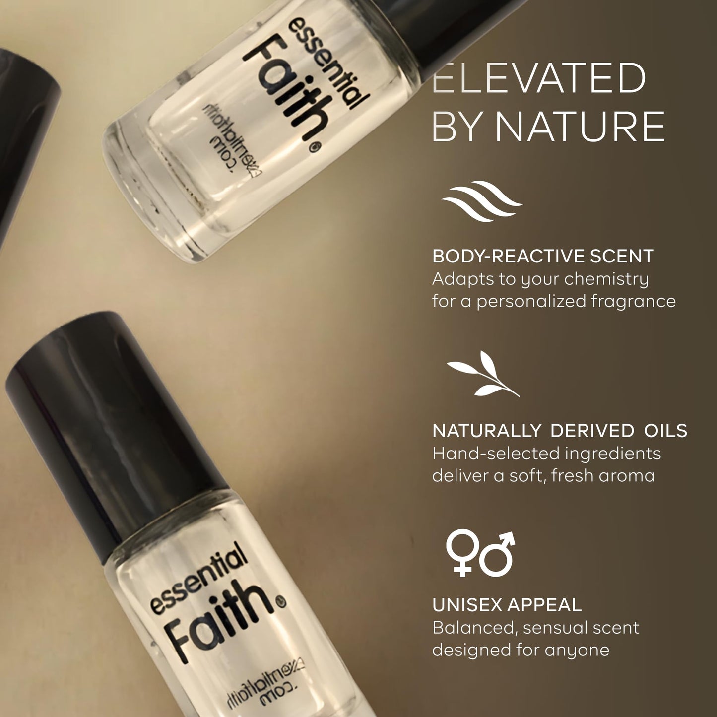 Essential Faith Original Roll On Premium Perfume Oil For Women Made in USA - Natural Long-Lasting Fresh Soft Subtle Alcohol-Free Cruelty-Free Gentle on Skin - Travel Friendly Size
