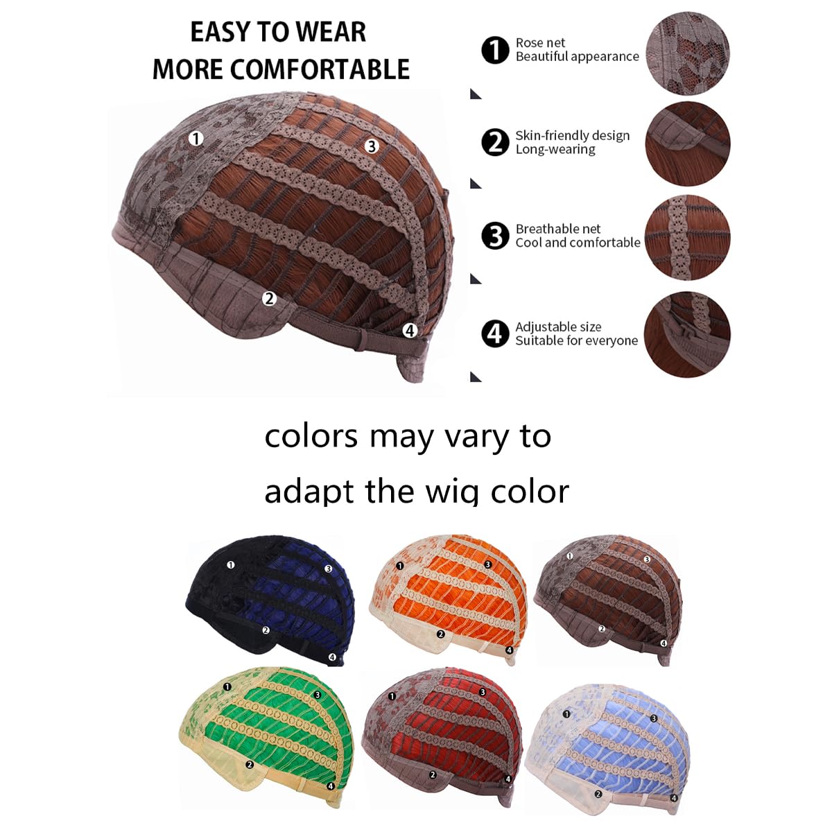 WTHCOS Brown Ombre Wig Long Wavy Hair Wig With Bangs for Women Mixed Brown Ombre Heat Resistant Synthetic Hair Wigs for Daily Use Cosplay Wig With Wig Cap