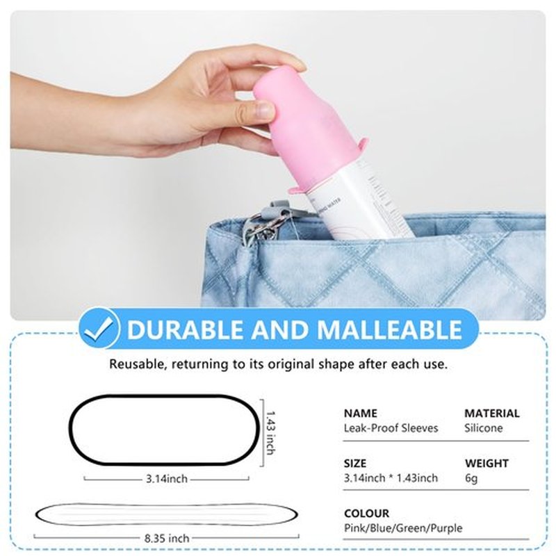 8 Pack Silicone Bottle Covers,Travel Essentials for Women,Travel Size Toiletries,Elastic Sleeves for Leak Proofing,Travel Accessories, Cruise Ship Essentials,Cruise Must Haves,Cruise Essentials