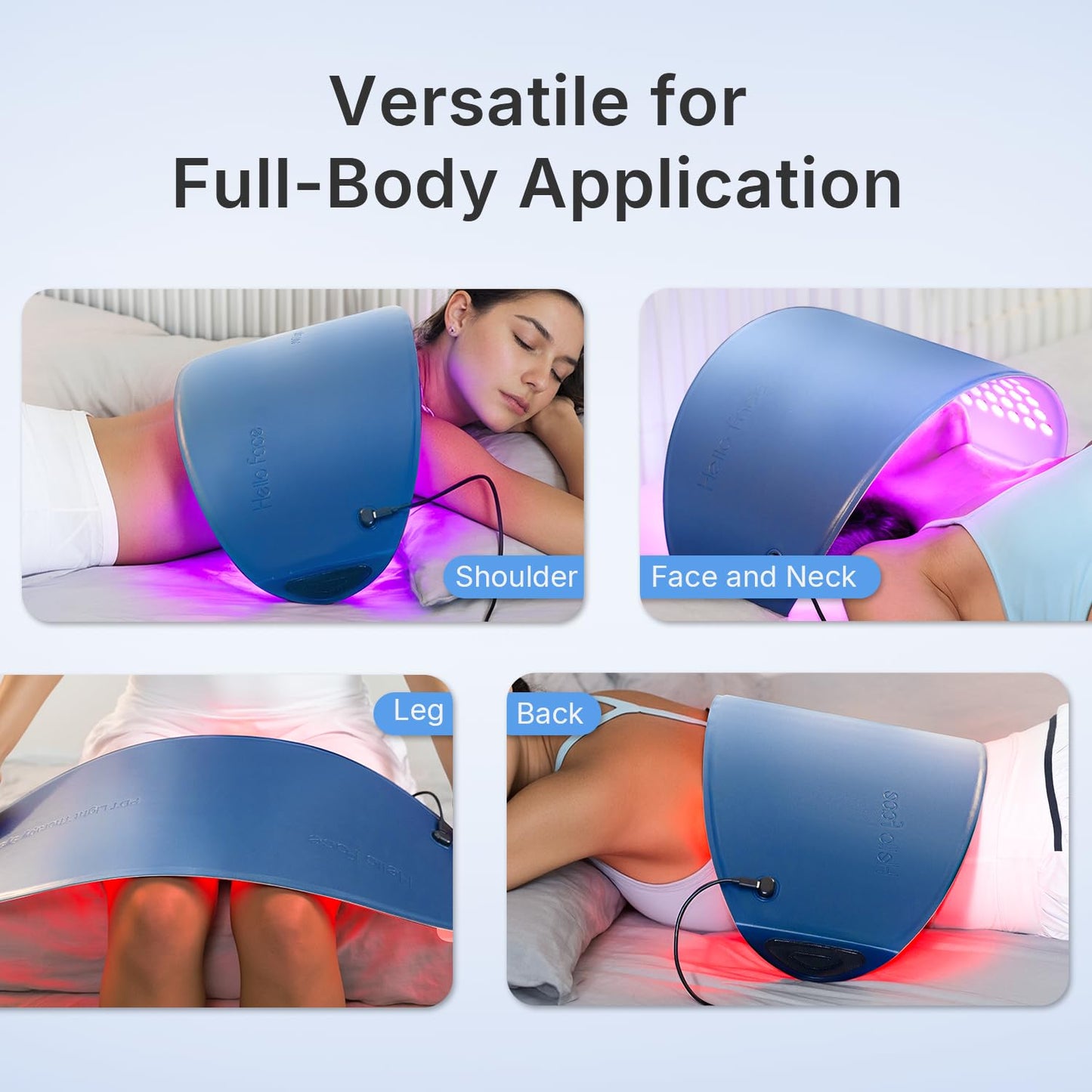 Hello Face FDA Cleared Red Light Therapy for Face and Neck, 4 Modes LED Mask Light Therapy, Blue Infrared Red Light Therapy Mask for Wrinkles and Acne, PDT Photons Facial Skin Care Device