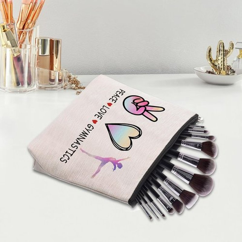 CEASQVAA Cosmetic Makeup Bag Gifts for Gymnastics Lover Women, Gymnastic Coach Gift, Gymnastics Athletics Birthday Gifts for Her Friend Sister Daughter