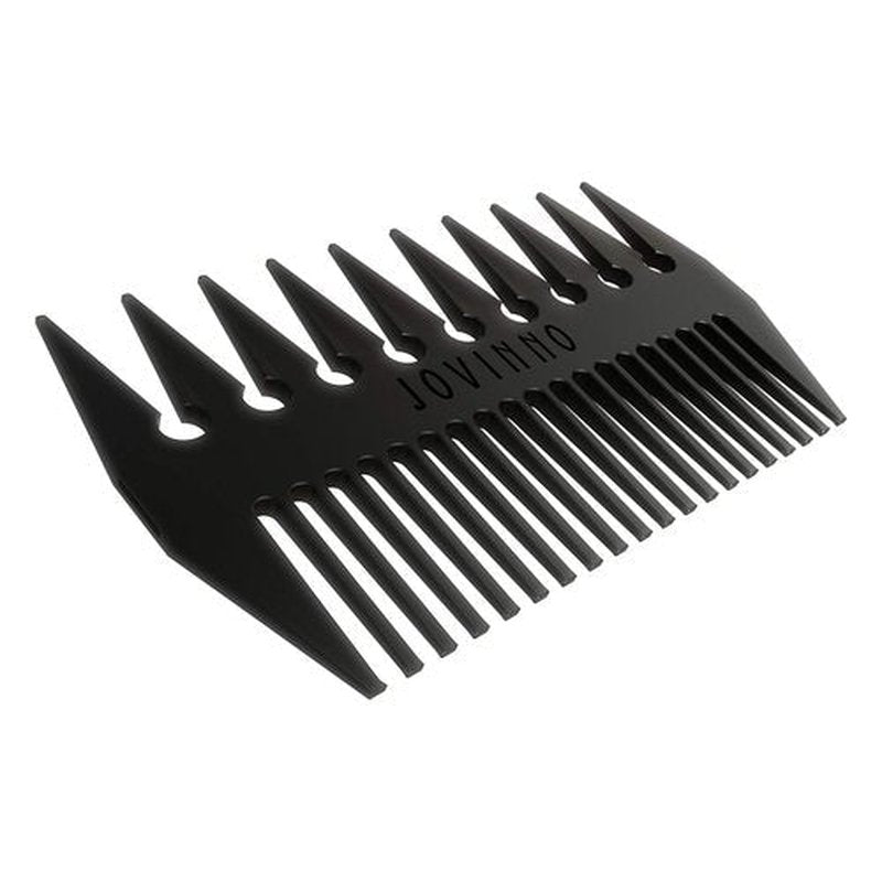 Jovinno Hair Styling Metal Hair & Beard Comb Premium Quality Luxury Dual-Sided Wide + Fine Tooth Designed To Promote A Unique Hair Contour … (Black Metal)