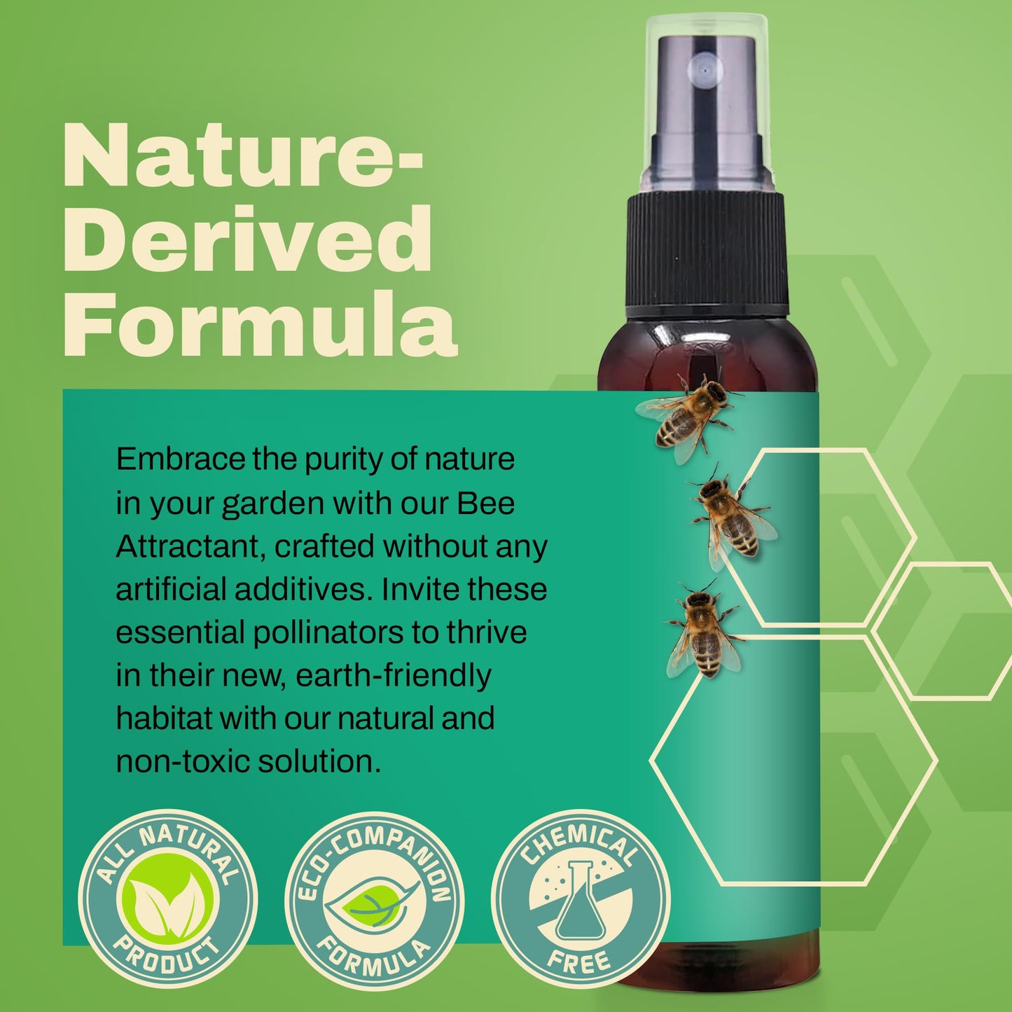 Donaldson Farms - Honey Bee Attractant Spray - Bee Hive Lure for Gardens, Beehives, Flowers & Fruit Trees with Natural Lemongrass Oil Formula, Easy to Use for Beekeepers & Pollinator Support - 2 oz