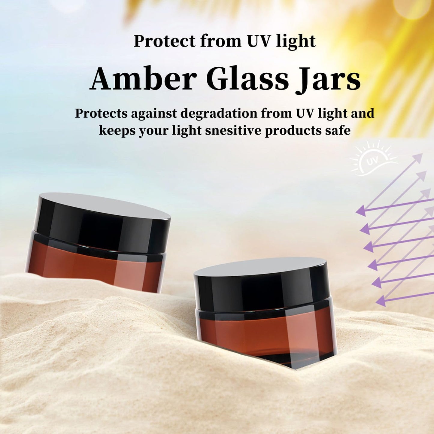 TUZAZO Thick Amber 1 oz Glass Jars with Lids & Inner Liners, 4 Pack Small Amber Glass Jar Travel Containers for Cosmetics, Cream, Lotion | Essential oil Beauty Products | Candle Making Jar