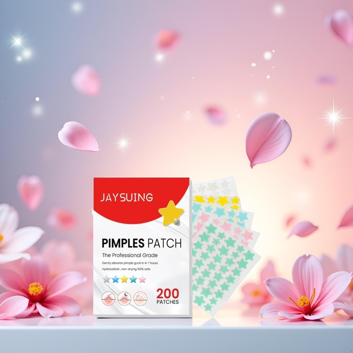 Jowxsx 1 Pack 200 Patches Pimple Patches Star Shaped Hydrocolloid Acne Patches Absorbing Patch Spot Cover Stickers for Face Skin Care Pore Cleansing Strips Treatments and Masks