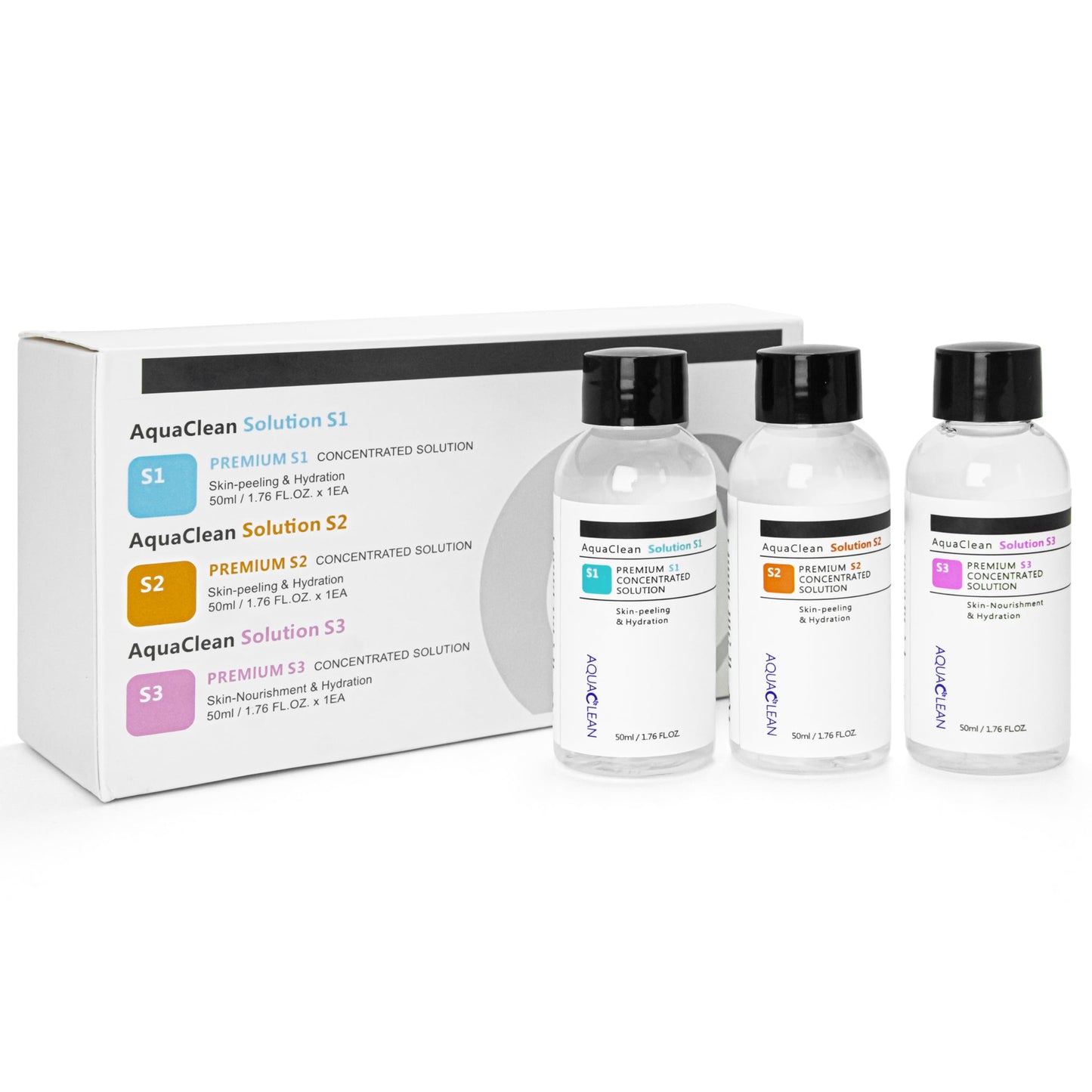 Aqua Peeling Facial Serum 1.76fl.oz Deep Cleaning Liquid Oxygen Liquid Water Cleaning Disinfectant to Use for Facial Machine Elitzia ETLB245 ETQY1104 Set Of 3 Bottles