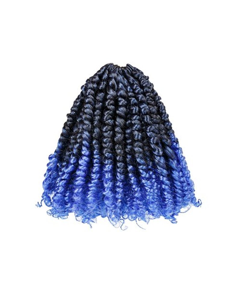 hahoness 6 Inch 8 Packs Pre Looped Passion Twist Crochet Hair for Black Women and Kids-Ombre Blue, Super Soft Bouncy Synthetic Braided Hair Extensions(6 Inch-8 Packs,T1B/Blue)