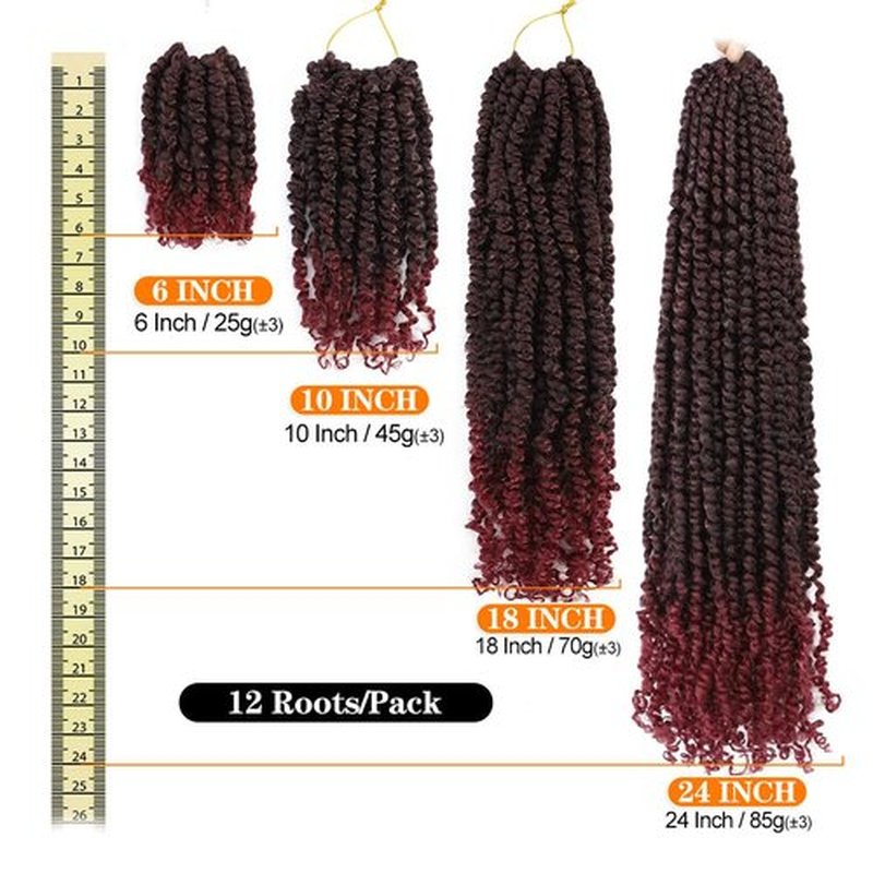 Felek Passion Twist Crochet Hair 6-24inch 8 Packs Pre Looped Twist Crochet Hair For Black Women Natural Soft Pre Twisted Passion Twist Crochet Hair (#30, 18inch)