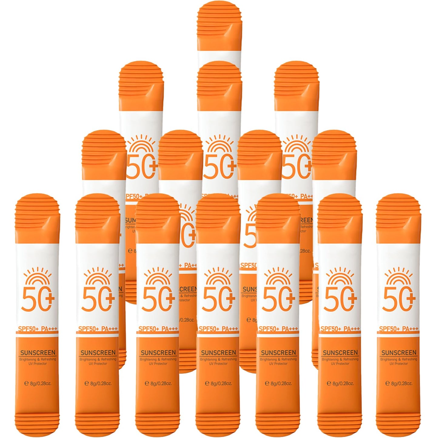 15 Pcs Travel Size Sunscreen, SPF 50, Mini Moisturizing Sunscreen Bulk for Face and Body, Lightweight & Non-Greasy, Sweat-resistant, Travel Size for Summer Beach Vacation, 0.28 OZ/Pack