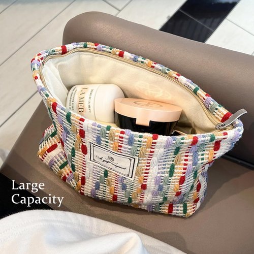 STARDW Aesthetic Makeup Bag for Women Travel Toiletry Bag Large Capacity Makeup Organizer Bag Kawaii Cosmetic Bags Zipper Pouch(Rainbow)