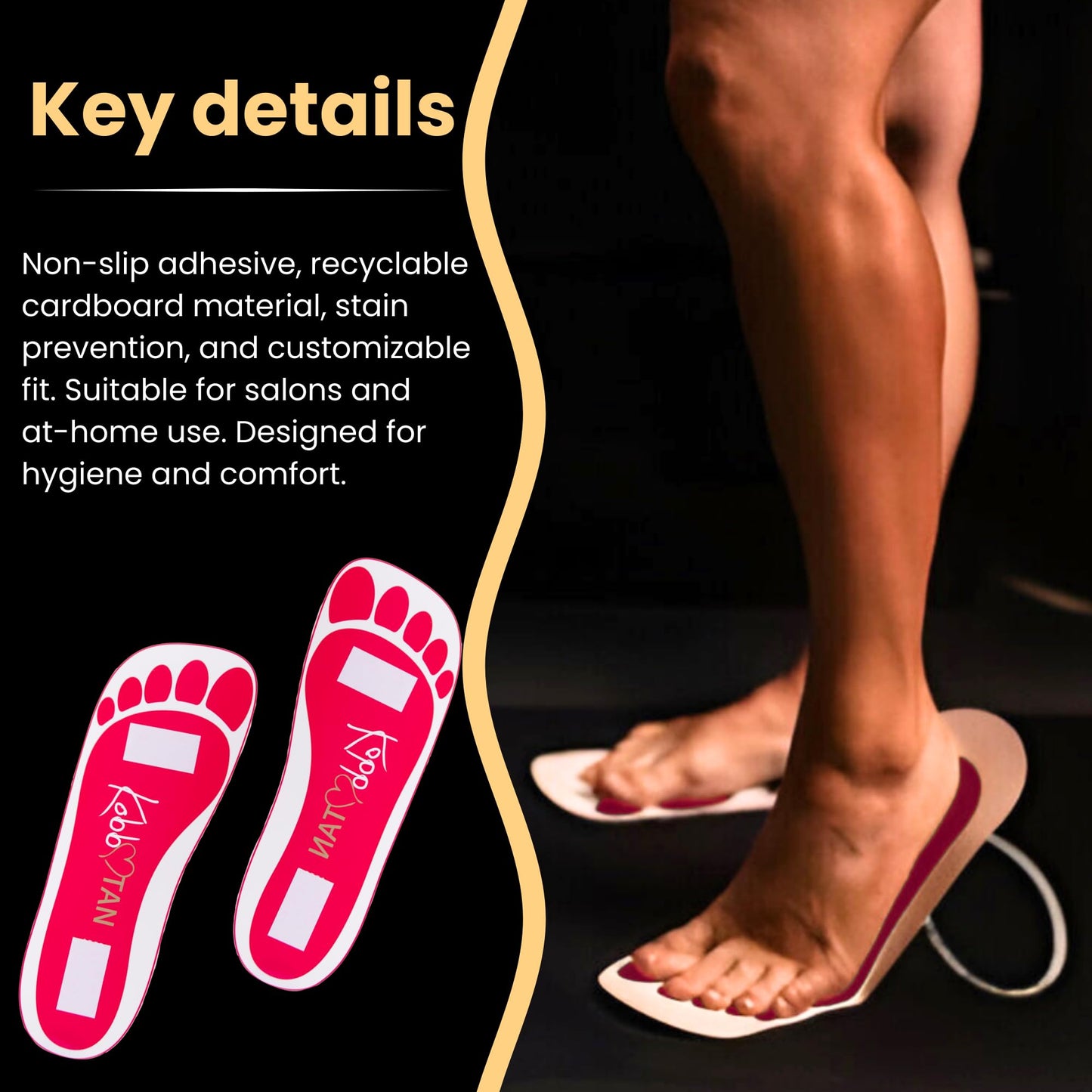 60 Pairs(120feets) Spray Tan Feet Pads Disposable & Economic Pink Feet pads for Spray tanning,Use in Tanning booth,Sunless Tanning at Home or Beauty Salon-Non Slip-Comfortable-Hygienic-Ultra Bronzing