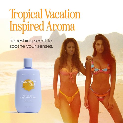 Tanning Club After Sun Hydration Gel - Hydrating Gel with Sea Kelp & Aloe Vera Tan Extender & Sunburn Relief - Non-Toxic Botanical Formula for Cooling & Soothing Sun Kissed Skin