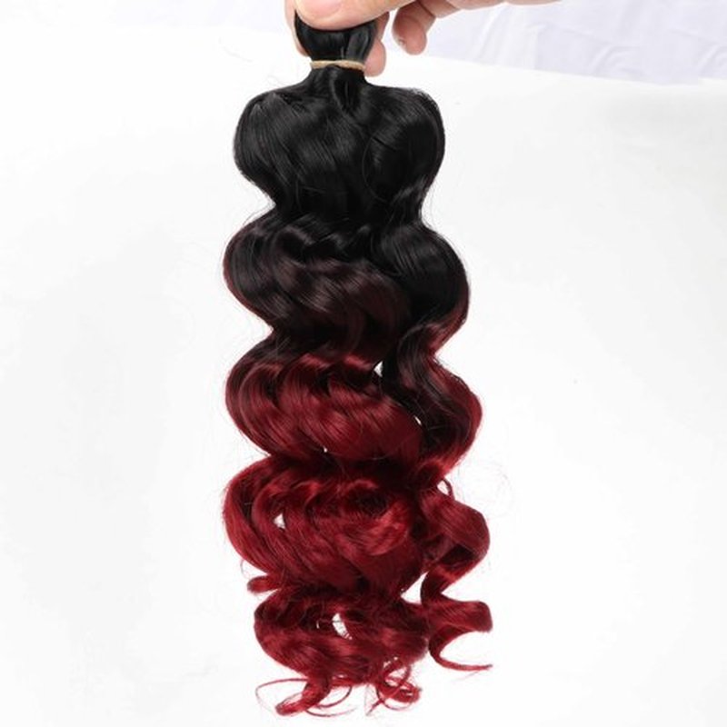 Short Italian Curl Synthetic Crochet Hair Goddess Box Braiding Boho Hairstyle Dyed Color Red 10inch 400gram Full Head Short Curly Braiding Hair (OT1B/Burg)