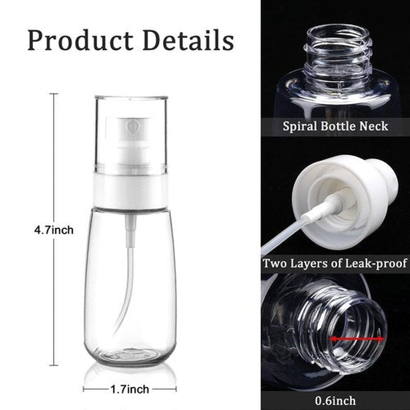 Cosywell Travel Spray Bottle TSA Approved 2oz 60ml 3 Pack Leak Proof Fine Mist Spray Bottles Empty Plastic Refillable Spray Bottle for Perfume Essential Oils Toners Rose Water Cosmetics(3Clear)