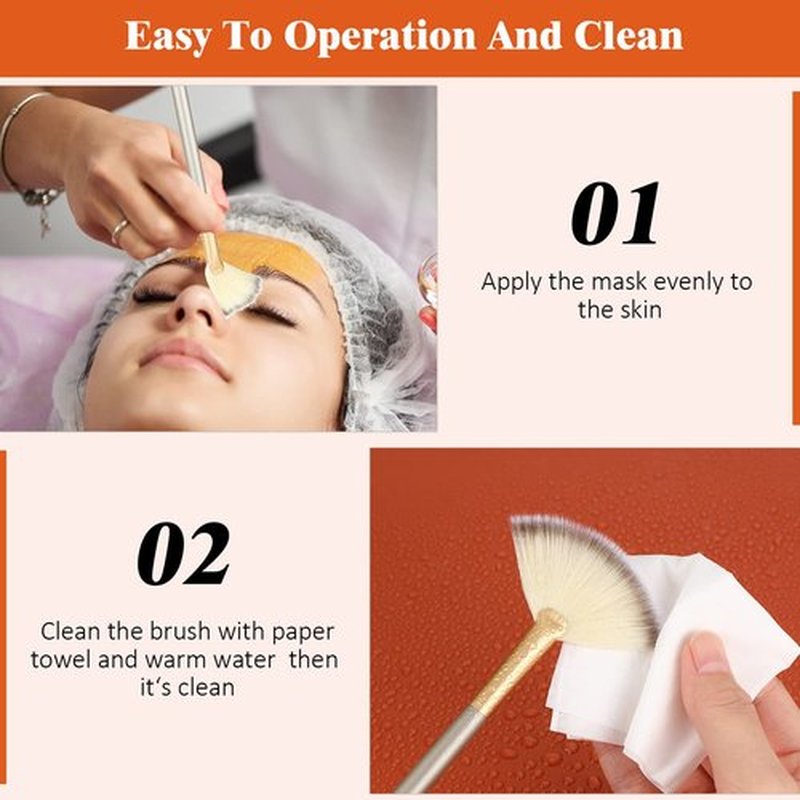 9 Pieces Facial Brushes Fan Mask Brushes, Soft Facial Applicator Brushes Tools for Peel Glycolic Mask Makeup for Mud Cream (Blue, Purple, Champagne)