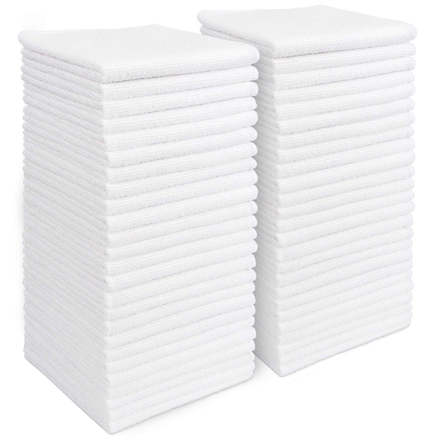 AIDEA Microfiber Cleaning Cloth White 50PK, Cleaning Rags, Lint Free Microfiber Towels, Kitchen Towels Dusting Cloth, Wash Cloths, Dish Rags White, 12"x 12"