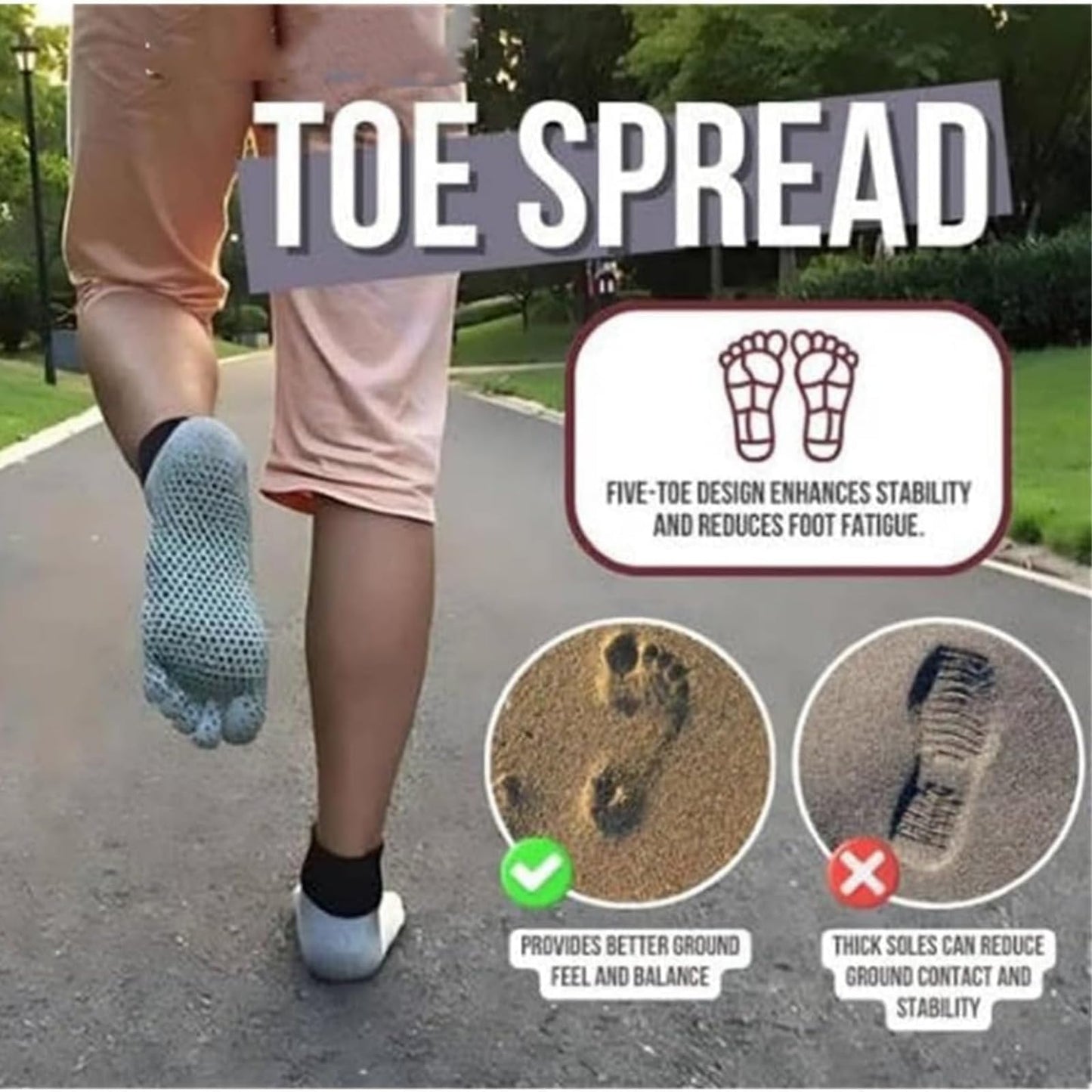 Sansvertue Hypersocks - Grounding Barefoot Socks, SV Hypersocks Barefoot Grounding Socks, Toe Separator Socks (E)