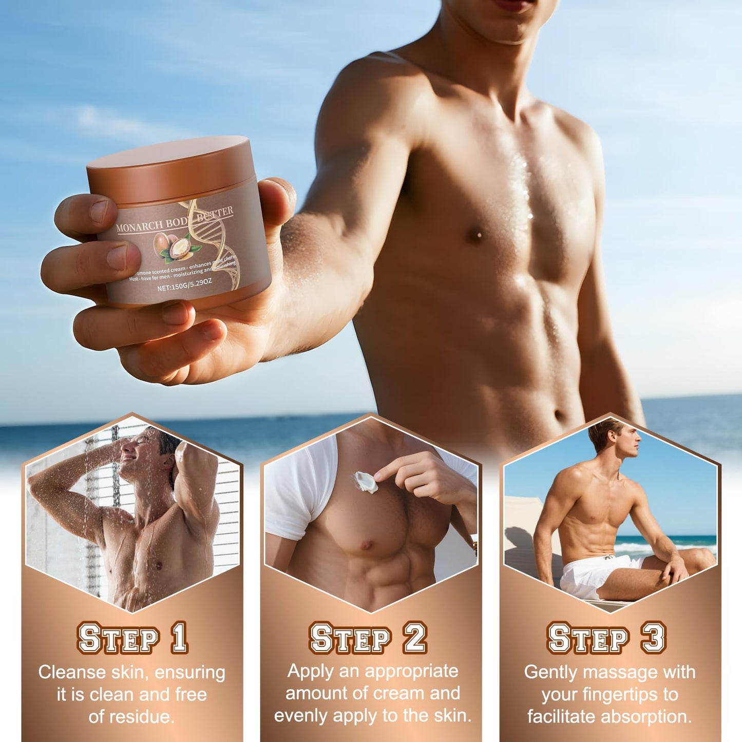 QnmtShna Body Butter for Men,Pheromone Scented Cream,Body Butter for Men,Hydrates and moisturizes to enhance attractiveness(5.92 Fl Oz)