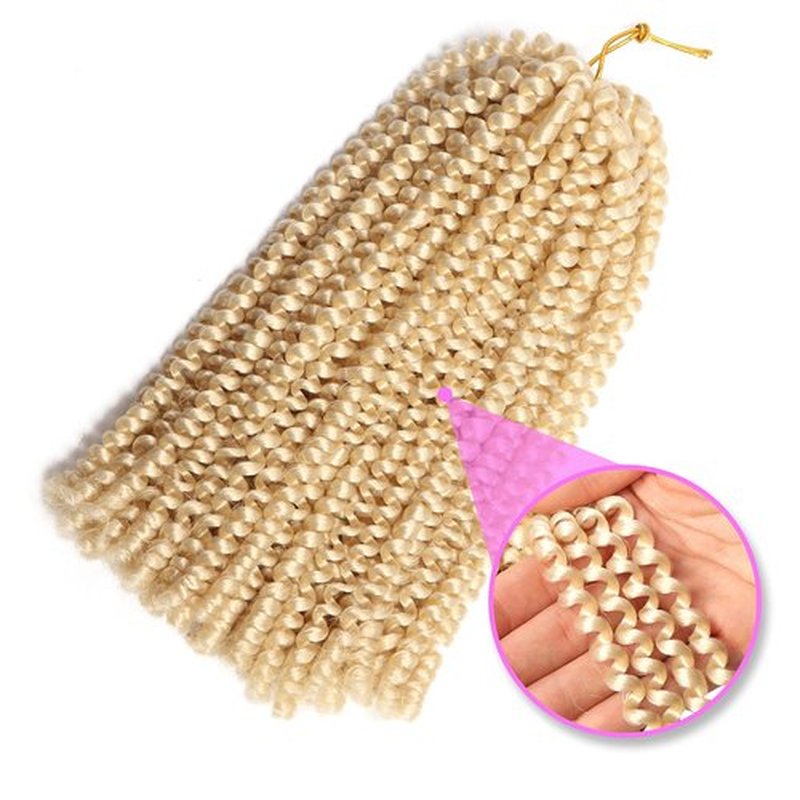 6 Packs Spring Twist Hair Spring Twist Ombre Colors Crochet Braids Synthetic Braiding Hair Extensions Low Temperature Fiber (12 inch, 613#)